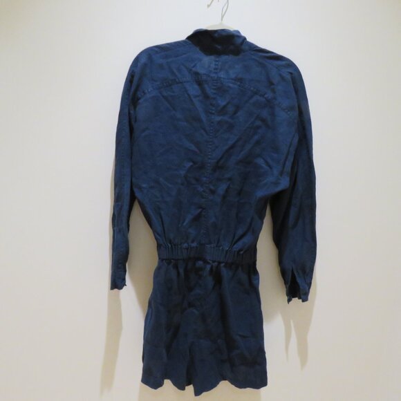 POSSE 100% Linen Phoenix Playsuit Romper in Navy Blue Minimalist - Size M/L - Picture 12 of 16